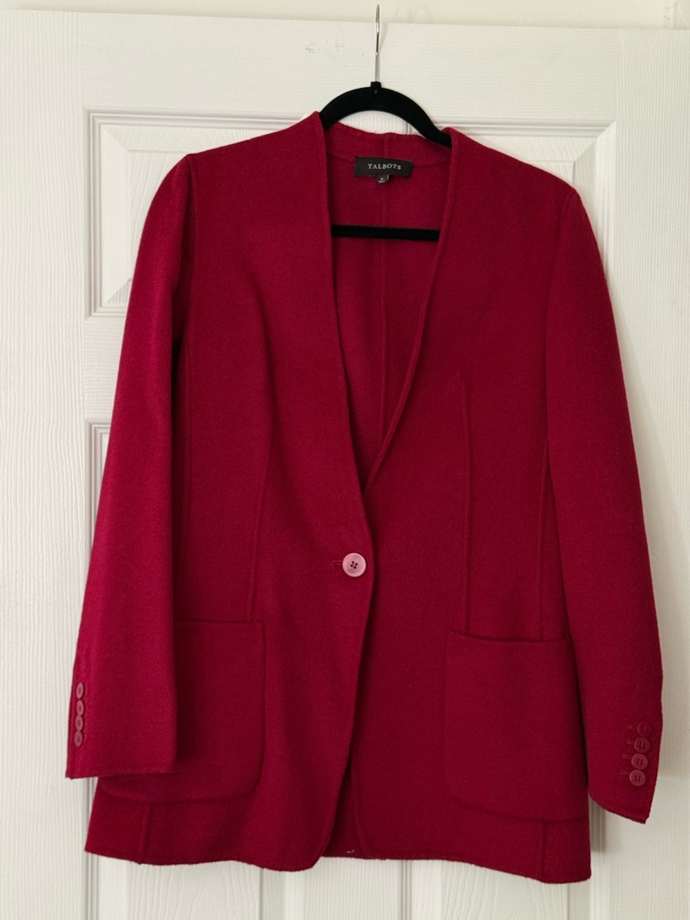 Talbots Raspberry-Red Single-Button Blazer